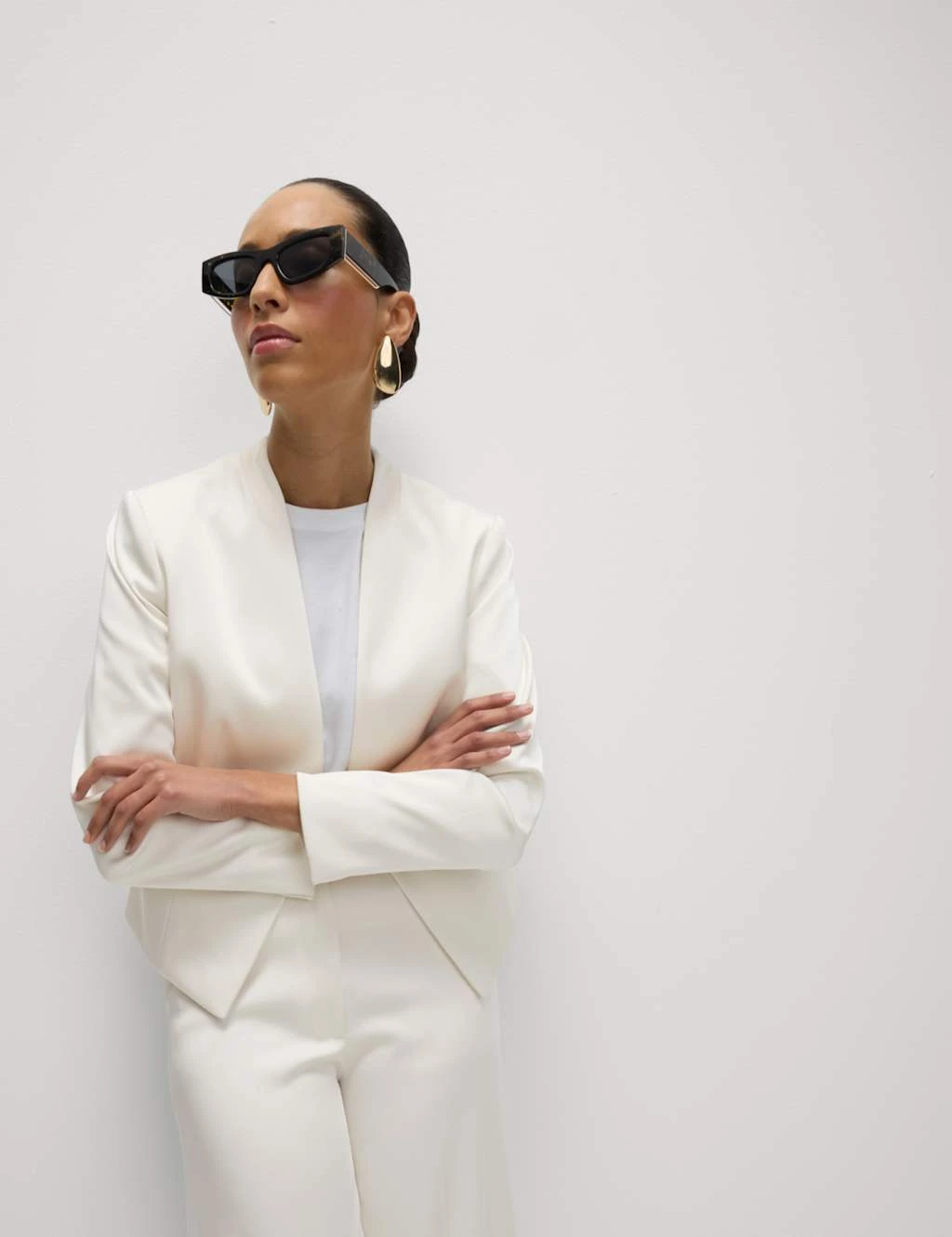 Satin Collarless Blazer 14 Satin Collarless Blazer - Image 12