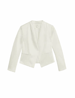 Satin Collarless Blazer 24 Satin Collarless Blazer -M&S satin collarless blazer