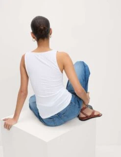 Pointelle Square Neck Vest -M&S scoop neck vest top 3