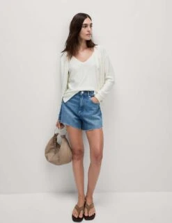 Sequin Textured V-Neck Knitted Vest -M&S sequin textured v neck knitted vest 12