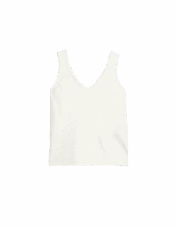 Sequin Textured V-Neck Knitted Vest -M&S sequin textured v neck knitted vest