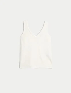 Sequin Textured V-Neck Knitted Vest -M&S sequin textured v neck knitted vest 7