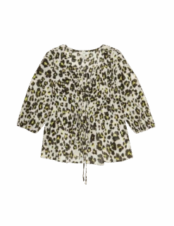 Shirred Tie Front Blouse -M&S shirred tie front blouse 1