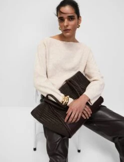 Slash Neck Relaxed Jumper With Alpaca -M&S slash neck relaxed jumper with alpaca 11