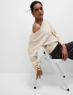 Slash Neck Relaxed Jumper With Alpaca -M&S slash neck relaxed jumper with alpaca 13