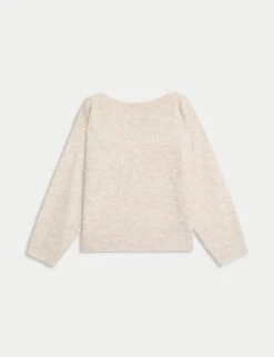 Slash Neck Relaxed Jumper With Alpaca -M&S slash neck relaxed jumper with alpaca 14