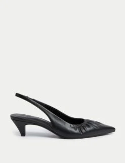 Slip On Kitten Heel Pointed Slingback Shoes -M&S slip on kitten heel pointed slingback shoes 10