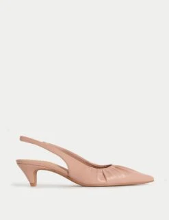 Slip On Kitten Heel Pointed Slingback Shoes -M&S slip on kitten heel pointed slingback shoes 13