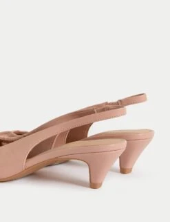 Slip On Kitten Heel Pointed Slingback Shoes -M&S slip on kitten heel pointed slingback shoes 14