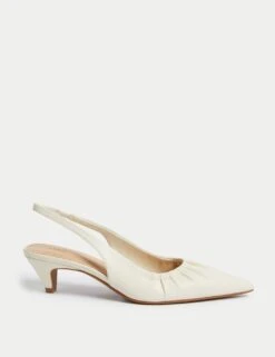 Slip On Kitten Heel Pointed Slingback Shoes -M&S slip on kitten heel pointed slingback shoes 4