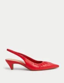 Slip On Kitten Heel Pointed Slingback Shoes -M&S slip on kitten heel pointed slingback shoes 7