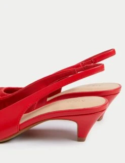 Slip On Kitten Heel Pointed Slingback Shoes -M&S slip on kitten heel pointed slingback shoes 8