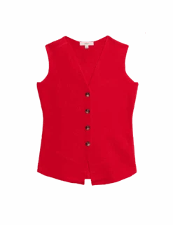 Soft Touch V-Neck Knitted Waistcoat -M&S soft touch v neck knitted waistcoat 1