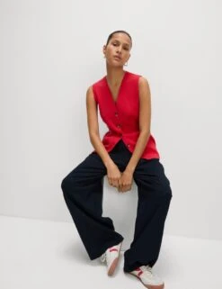 Soft Touch V-Neck Knitted Waistcoat -M&S soft touch v neck knitted waistcoat 16