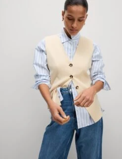 Soft Touch V-Neck Knitted Waistcoat -M&S soft touch v neck knitted waistcoat 9