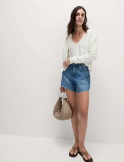 Sparkly V-Neck Button Front Cropped Cardigan -M&S sparkly v neck button front cropped cardigan 9