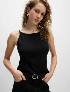 Square Neck Fitted Knitted Vest -M&S square neck fitted knitted vest 12