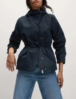 Stormwear™ Hooded Rain Jacket With Cotton -M&S stormwear hooded rain jacket with cotton 16