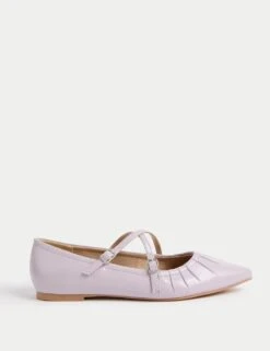 Strappy Pointed Ballet Pumps -M&S strappy pointed ballet pumps 10