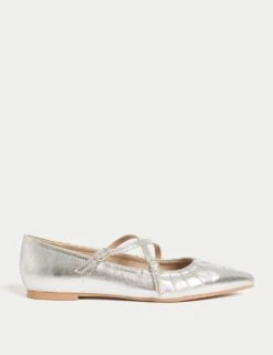 Strappy Pointed Ballet Pumps -M&S strappy pointed ballet pumps 4