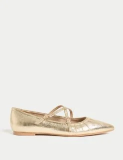 Strappy Pointed Ballet Pumps -M&S strappy pointed ballet pumps 7