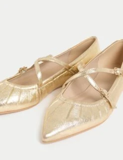 Strappy Pointed Ballet Pumps -M&S strappy pointed ballet pumps 8