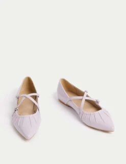 Strappy Pointed Ballet Pumps -M&S strappy pointed ballet pumps 9