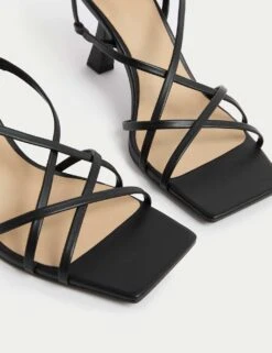 Strappy Stiletto Heel Square Toe Sandals -M&S strappy stiletto heel square toe sandals 4