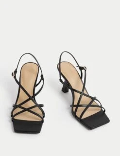 Strappy Stiletto Heel Square Toe Sandals -M&S strappy stiletto heel square toe sandals 5