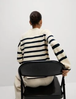 Striped Crew Neck Fitted Jumper -M&S striped crew neck fitted jumper 11