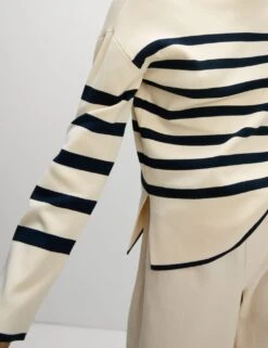 Striped Crew Neck Fitted Jumper -M&S striped crew neck fitted jumper 9