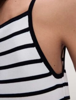 Striped Square Neck Fitted Knitted Vest -M&S striped square neck fitted knitted vest 9