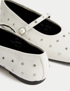 Studded Buckle Flat Ballet Pumps -M&S studded buckle flat ballet pumps 4