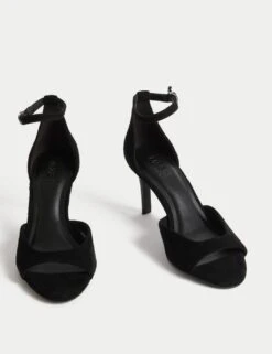 Suede Ankle Strap Stiletto Heel Sandals -M&S suede ankle strap stiletto heel sandals 3