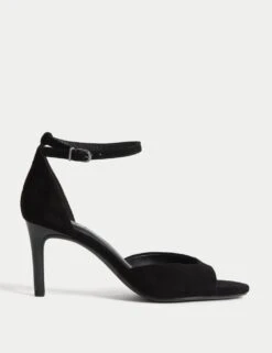 Suede Ankle Strap Stiletto Heel Sandals -M&S suede ankle strap stiletto heel sandals 4