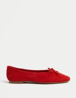 Suede Bow Ballet Pumps 13 Suede Bow Ballet Pumps -M&S suede bow ballet pumps 4