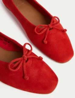Suede Bow Ballet Pumps 15 Suede Bow Ballet Pumps -M&S suede bow ballet pumps 5