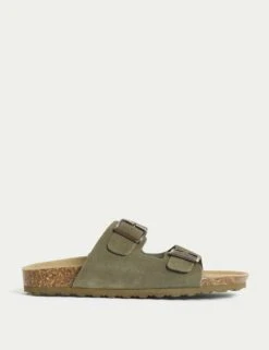 Suede Buckle Footbed Mules -M&S suede buckle footbed mules 5