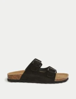 Suede Buckle Footbed Mules -M&S suede buckle footbed mules 8