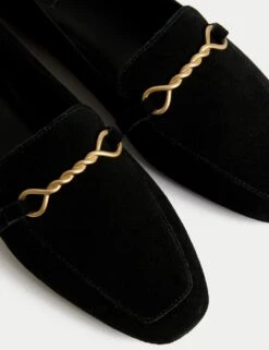 Suede Chain Detail Flat Loafers -M&S suede chain detail flat loafers 5