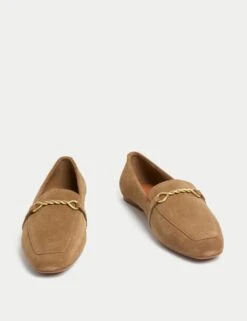 Suede Chain Detail Flat Loafers -M&S suede chain detail flat loafers 6