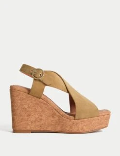 Suede Crossover Wedge Sandals -M&S suede crossover wedge sandals 4