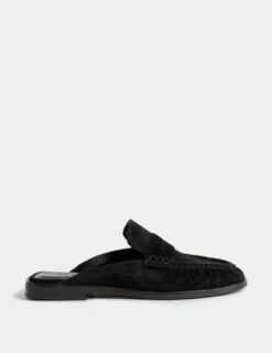 Suede Loafer Mules 17 Suede Loafer Mules -M&S suede flatform loafer mules 1