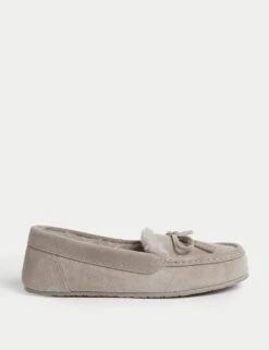 Suede Moccasin Slippers -M&S suede moccasin slippers 8