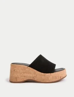 Suede Slip On Platform Mules -M&S suede slip on platform mules 3