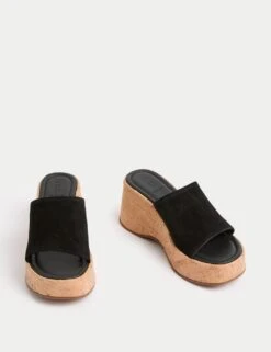 Suede Slip On Platform Mules -M&S suede slip on platform mules 5
