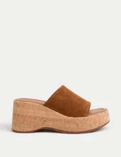 Suede Slip On Platform Mules -M&S suede slip on platform mules 6