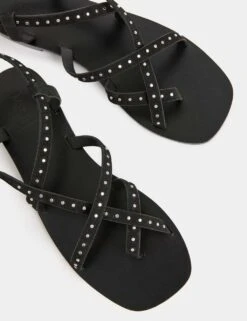 Suede Studded Strappy Flat Sandals -M&S suede studded strappy flat sandals 3