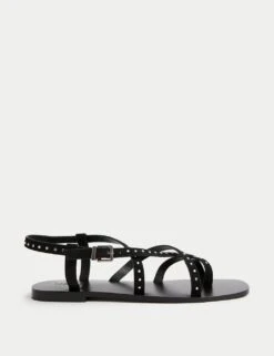 Suede Studded Strappy Flat Sandals -M&S suede studded strappy flat sandals 4