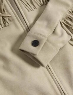 Suedette Fringed Jacket -M&S suedette fringed jacket 8